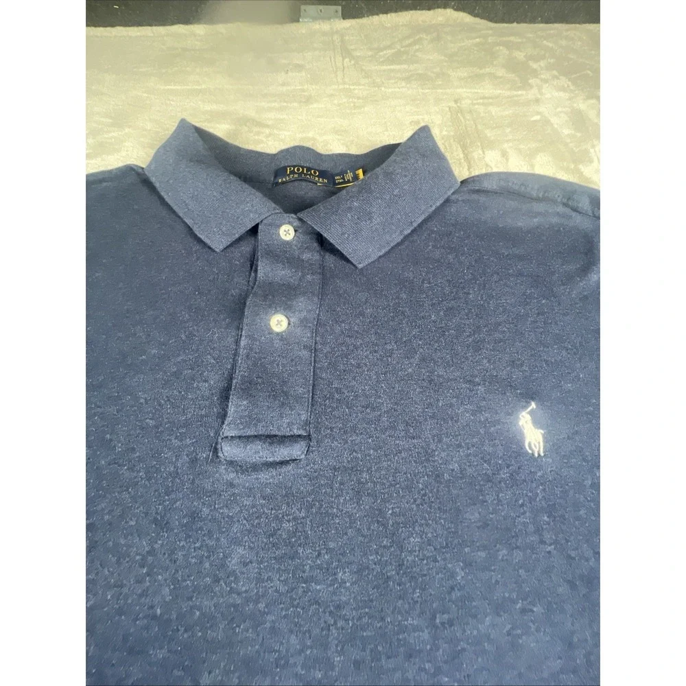 Polo Ralph Lauren Polo Shirt Mens 2XLT Navy Blue Short Sleeve Cotton Pony Logo